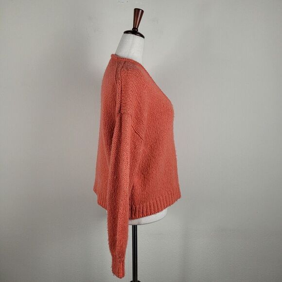Madewell Sweater Womens XS Orange Knit Oversized Balloon Sleeves Wool Alpaca - Picture 3 of 9